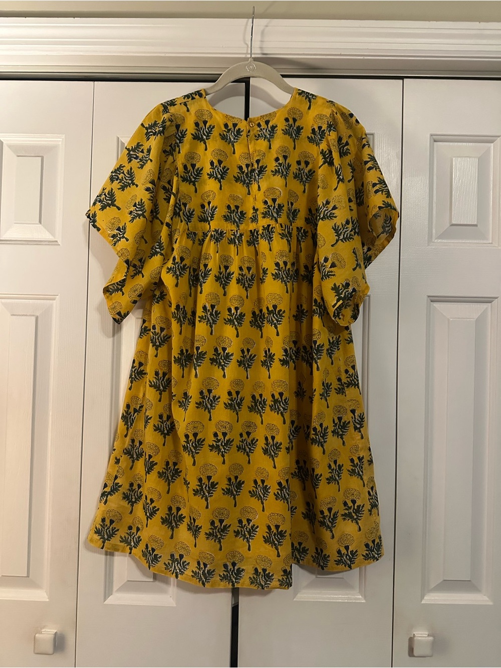 Emerson Fry Basalie Dress featuring a marigold floral block print - Picture 2 of 4